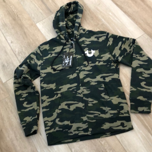 🔚🔜True Religion Large Camo Logo Zip Up Hoodie - Picture 7 of 12